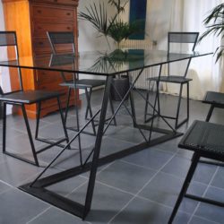 table en metal et en verre 2